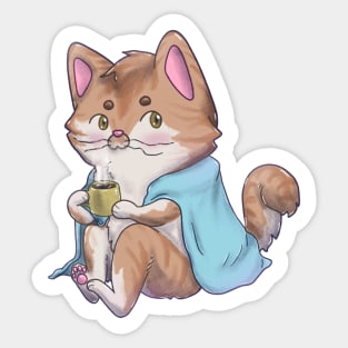 orange warm kitty Sticker